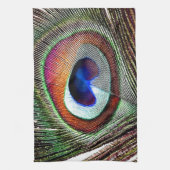 Colorful Copper Peacock Feather Theedoek (Verticaal)