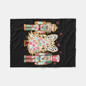 Colorful Coquette Bow Floral Nutcracker Christmas Fleece Deken (Voorkant (Horizontaal))