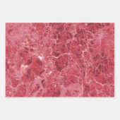 Colorful Coral Red Marble Inpakpapier Vel (Voorkant 3)