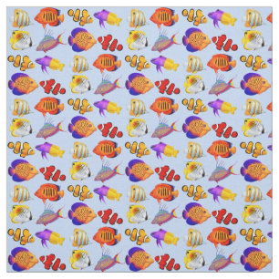 Colorful Coral Reef Aquarium Fish Stof
