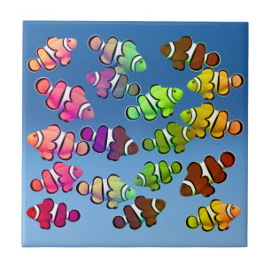 Colorful Coral Reef Clownfish Tile Tegeltje