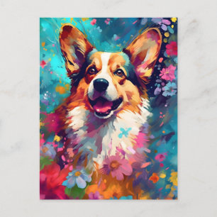 Colorful Corgi Briefkaart