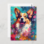 Colorful Corgi Briefkaart (Voorkant / Achterkant)