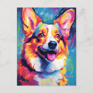 Colorful Corgi Briefkaart