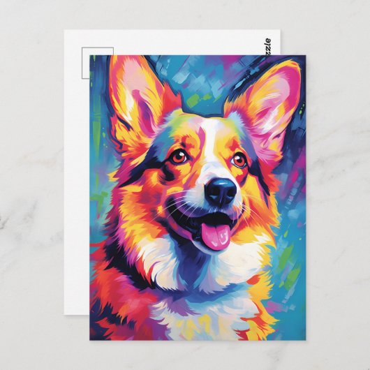Colorful Corgi Briefkaart (Voorkant / Achterkant)