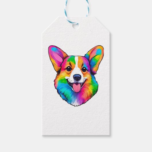 Colorful Corgi Cadeaulabel (Voorkant)