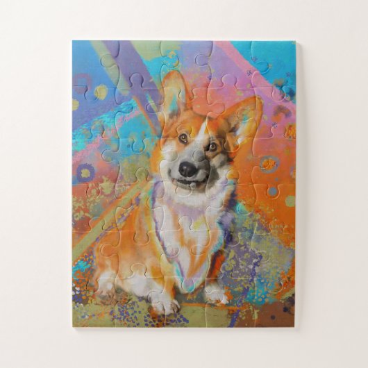 Colorful Corgi Painting Legpuzzel (Verticaal)