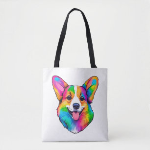 Colorful Corgi Tote Bag
