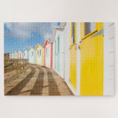 Colorful Cornish Beach Huts Jigzaag Legpuzzel (Horizontaal)