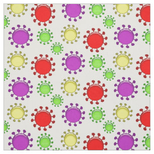 Colorful Coronavirus Viral Germ Shapes Stof