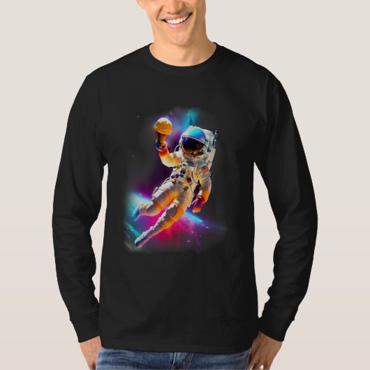 Colorful Cosmic Ice Cream Astronaut T-shirt (Voorkant)