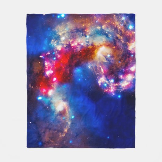 Colorful Cosmos Fleece Deken (Voorkant)