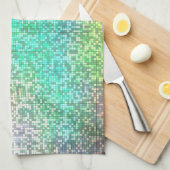 Colorful Cosmos Tile Mosaic Theedoek (Quarter Fold)