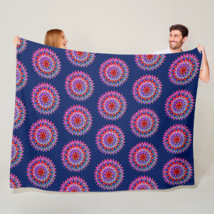 Colorful Costa Rica Folklore Design Fleece Blanket