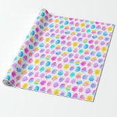 Colorful Cotton Snoep Waterverf Patroon Cadeaupapier (Uitgerold)