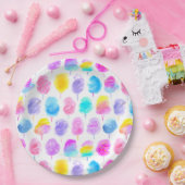 Colorful Cotton Snoep Waterverf Patroon Papieren Bordje (Feest)