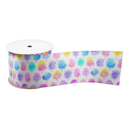 Colorful Cotton Snoep Waterverf Patroon Satijnen Lint