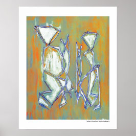Colorful Couple Abstract Art MC Belkadi 16x20 Poster