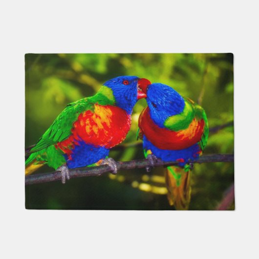 Colorful Couple of Parrots Deurmat (Voorkant)