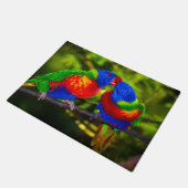 Colorful Couple of Parrots Deurmat (Schuin)