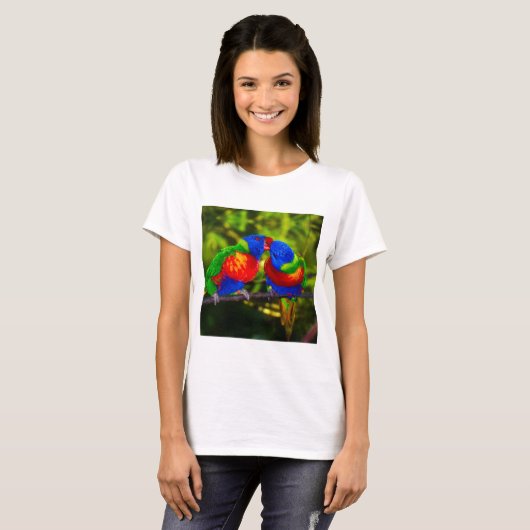 Colorful Couple of Parrots T-shirt (Voorkant volledig)