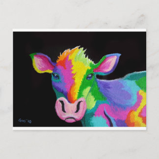 Colorful Cow Briefkaart