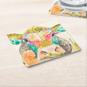 Colorful Cow-ontwerp Kartonnen Onderzetters (Schuin)