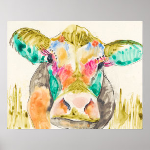 Colorful Cow-ontwerp Poster