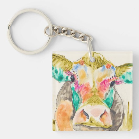 Colorful Cow-ontwerp Sleutelhanger (Voorkant)