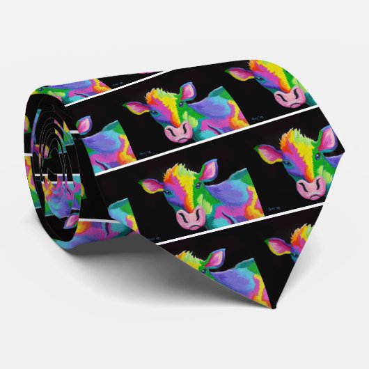 Colorful Cow Stropdas (Opgerold)