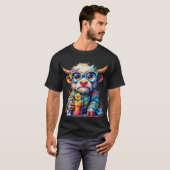 Colorful Cow T-Shirt with Cold Drink (Voorkant volledig)