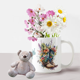 Colorful Cowgirl Boots en Flowers Koffiemok