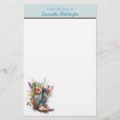 Colorful Cowgirl Boots en wilde bloemen Briefpapier (Voorkant)