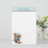 Colorful Cowgirl Boots en wilde bloemen Briefpapier (Staand voorkant)