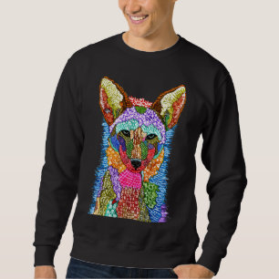 Colorful Coyote Illustration Sweatshirt