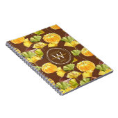 Colorful Cozy Autumn Waterverf Pattern Monogram Notitieboek (Rechterzijde)