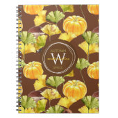 Colorful Cozy Autumn Waterverf Pattern Monogram Notitieboek (Voorkant)