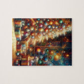 Colorful, Cozy Old-Fashioned Retro Christmas Tree Legpuzzel (Horizontaal)