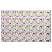 Colorful CQ Letters Ham Radio Fabric Stof (Fat Quarter)