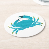 Colorful Crab Design in Aqua Ronde Kartonnen Onderzetter (Gebogen)