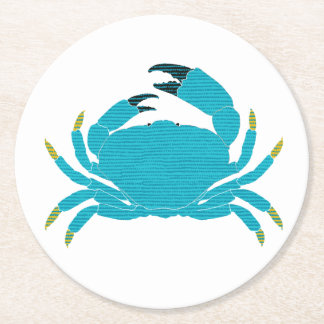 Colorful Crab Design in Aqua Ronde Kartonnen Onderzetter