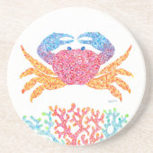 Colorful Crab Sandstone Coaster Zandsteen Onderzetter (Voorkant)