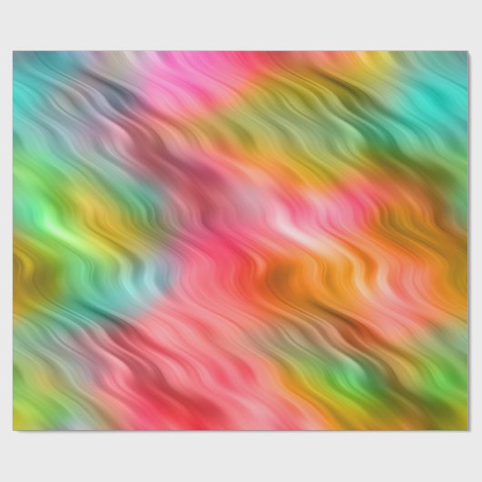 Colorful Crane Flower Wavy Texture Cadeaupapier (Vlak)