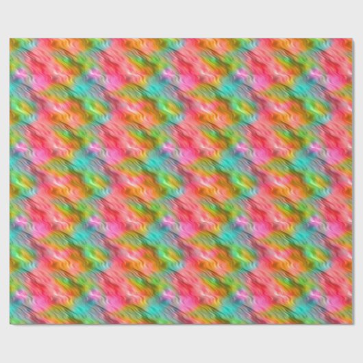 Colorful Crane Flower Wavy Texture Cadeaupapier (Vlak)