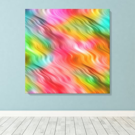 Colorful Crane Flower Wavy Texture Canvas Afdruk (Insitu (Houten vloer))