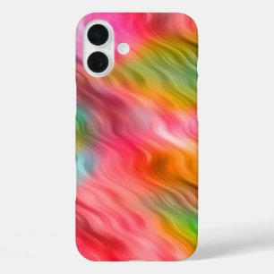 Colorful Crane Flower Wavy Texture iPhone 16 Plus Hoesje