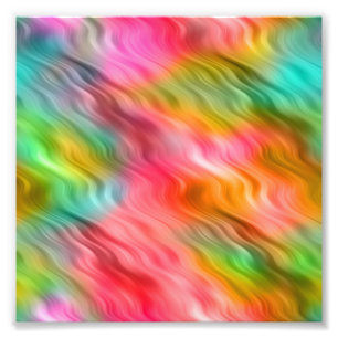 Colorful Crane Flower Wavy Texture Foto Afdruk