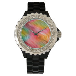 Colorful Crane Flower Wavy Texture Horloge