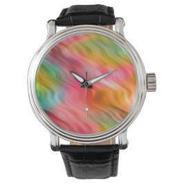 Colorful Crane Flower Wavy Texture Horloge