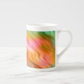 Colorful Crane Flower Wavy Texture Porselein Kop (Rechts)